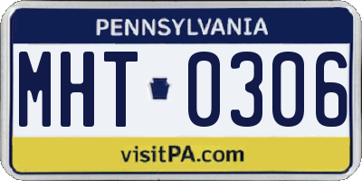 PA license plate MHT0306