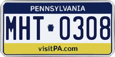 PA license plate MHT0308