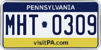 PA license plate MHT0309