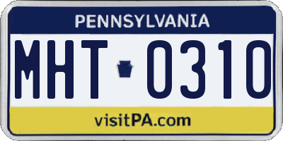 PA license plate MHT0310