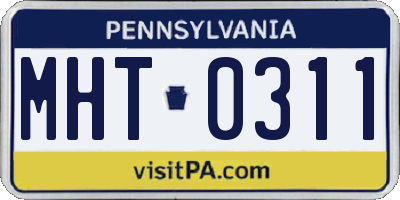 PA license plate MHT0311