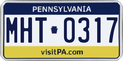 PA license plate MHT0317