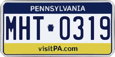 PA license plate MHT0319