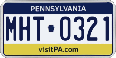 PA license plate MHT0321