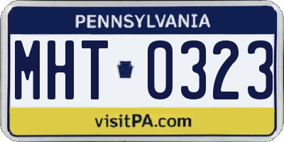 PA license plate MHT0323