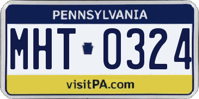 PA license plate MHT0324