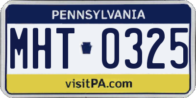 PA license plate MHT0325