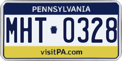 PA license plate MHT0328
