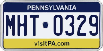 PA license plate MHT0329