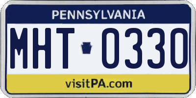 PA license plate MHT0330