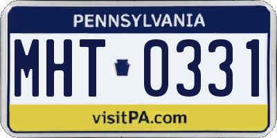 PA license plate MHT0331