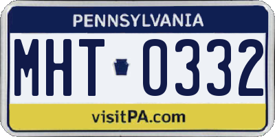 PA license plate MHT0332