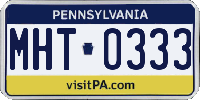 PA license plate MHT0333