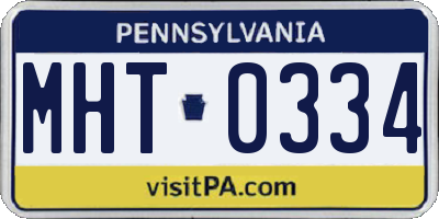 PA license plate MHT0334