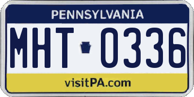 PA license plate MHT0336