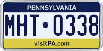 PA license plate MHT0338