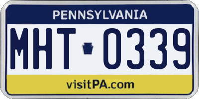 PA license plate MHT0339