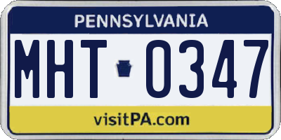 PA license plate MHT0347