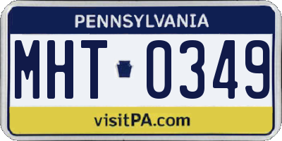 PA license plate MHT0349