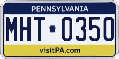 PA license plate MHT0350