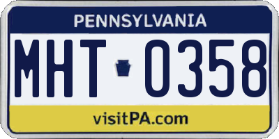 PA license plate MHT0358