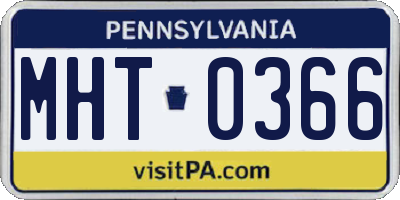 PA license plate MHT0366