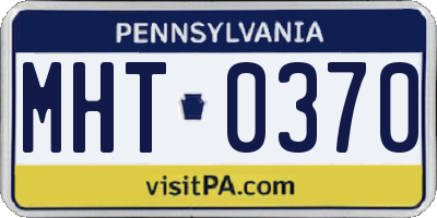 PA license plate MHT0370
