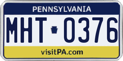 PA license plate MHT0376