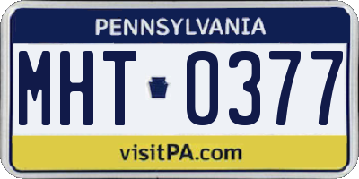 PA license plate MHT0377