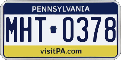 PA license plate MHT0378