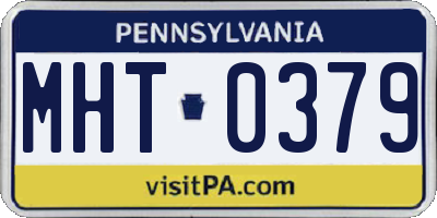 PA license plate MHT0379