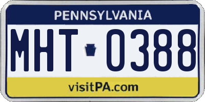 PA license plate MHT0388