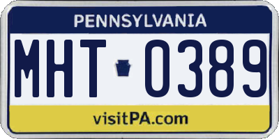 PA license plate MHT0389