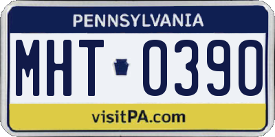 PA license plate MHT0390