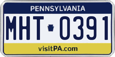 PA license plate MHT0391