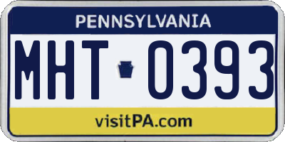 PA license plate MHT0393