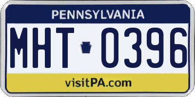 PA license plate MHT0396