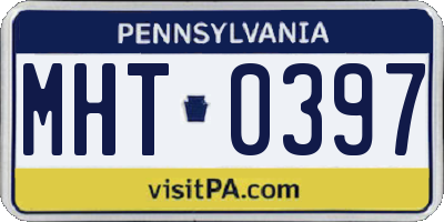 PA license plate MHT0397