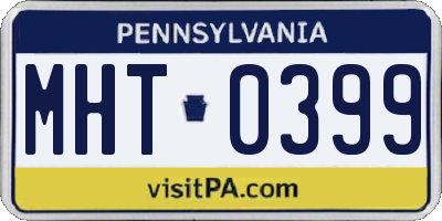 PA license plate MHT0399
