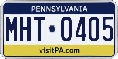 PA license plate MHT0405