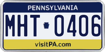 PA license plate MHT0406