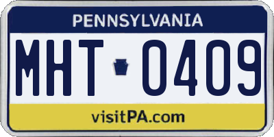 PA license plate MHT0409