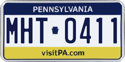 PA license plate MHT0411