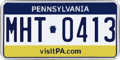 PA license plate MHT0413