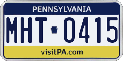 PA license plate MHT0415