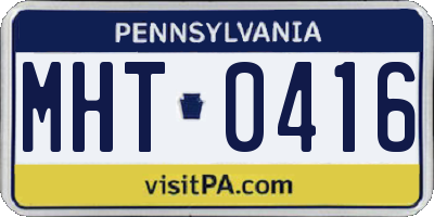 PA license plate MHT0416