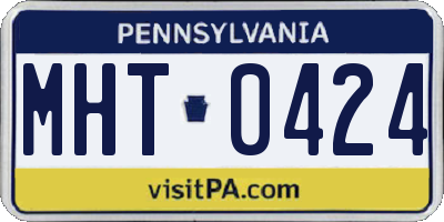 PA license plate MHT0424