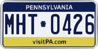 PA license plate MHT0426