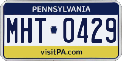 PA license plate MHT0429