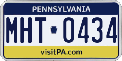 PA license plate MHT0434
